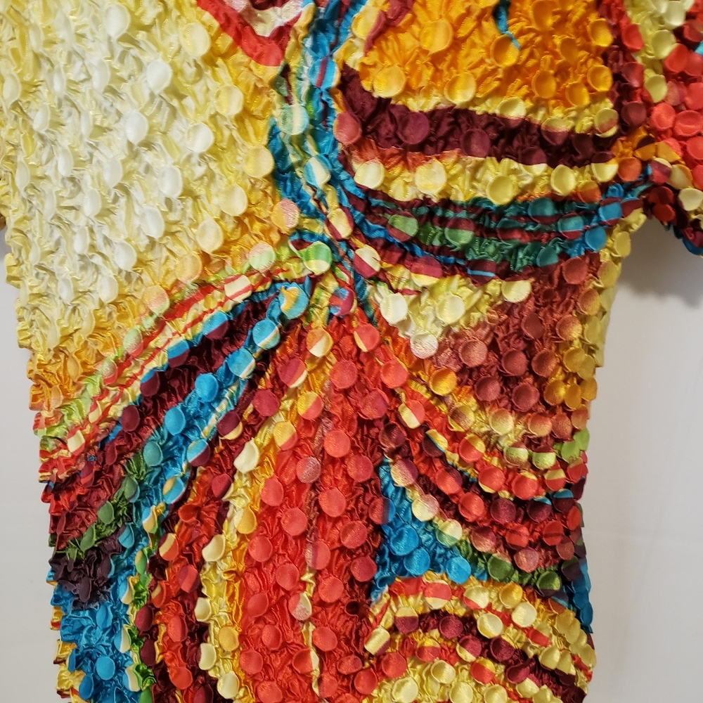 Multi‎ Color Stretch Button-like Blouse - Picture 6 of 8